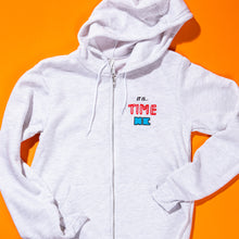 Load image into Gallery viewer, It Is Time Zip Up Hoodie (S,M, L)
